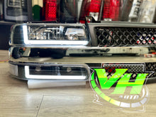 Load image into Gallery viewer, 1999-2002 Chevy Silverado / 2000-2006 Tahoe “Double L SWITCHBACK SEQUENTIAL” LED DRL Headlamps
