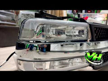 Load and play video in Gallery viewer, 1999-2002 Chevy Silverado / 2000-2006 Tahoe “Big C Bar Gen 2 SWITCHBACK SEQUENTIAL” LED DRL Headlamps