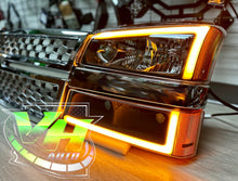 Load image into Gallery viewer, 2003 2006 Chevy Silverado “Big C SWITCHBACK SEQUENTIAL” LED DRL Headlamps
