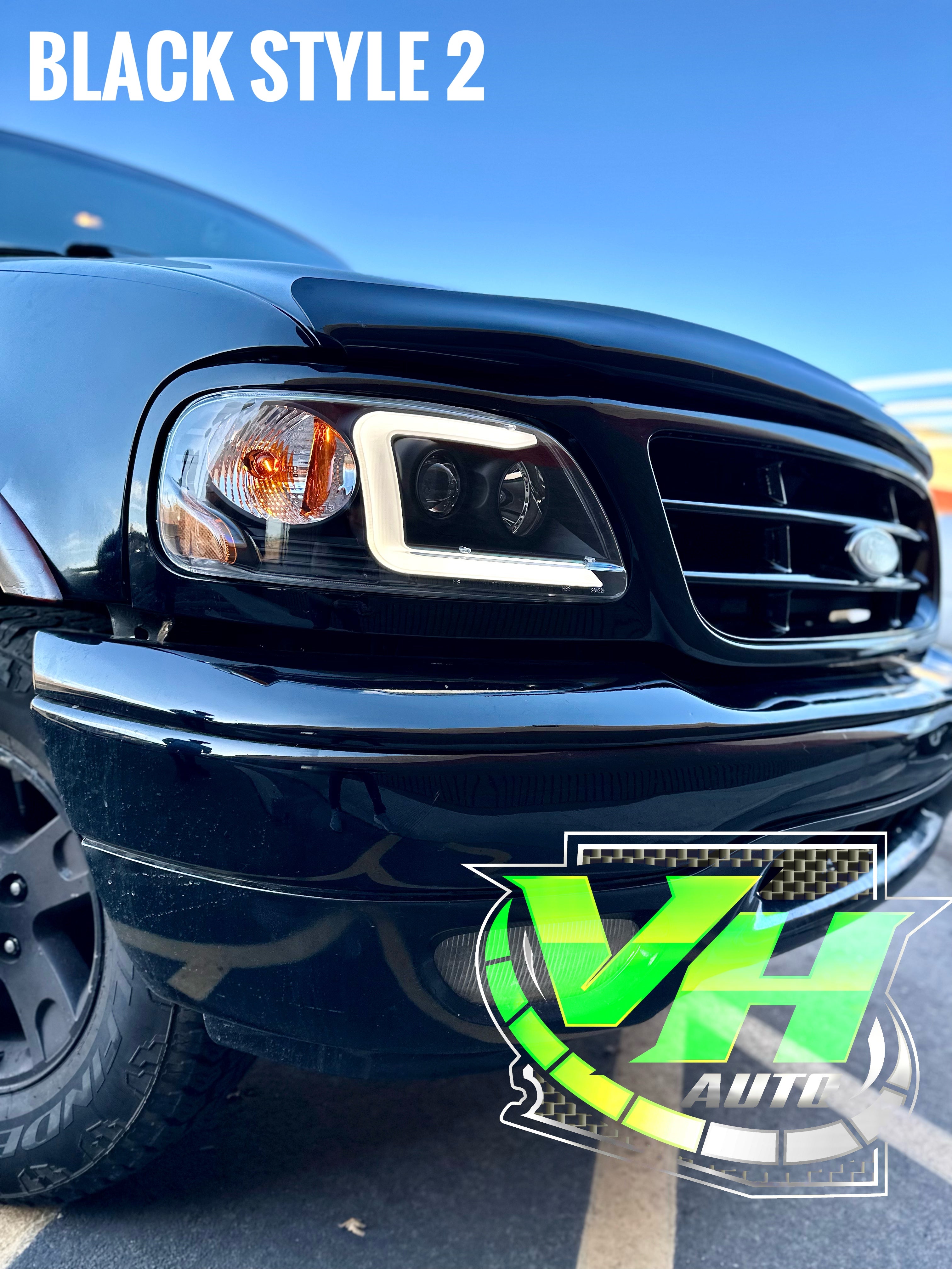 97-03 Ford F150 “C Bar” Projector LED DRL Headlights – VH Auto