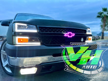 Cargar imagen en el visor de la galería, 03-06 Chevy Silverado Bluetooth Color Changing LED RGB Bowtie Emblem
