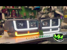 Load and play video in Gallery viewer, 99-06 GMC Sierra Yukon &quot;F Bar Switchback&quot; Headlights
