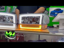 Load and play video in Gallery viewer, 99-06 GMC Sierra Yukon &quot;Cube Bar Switchback&quot; Headlights
