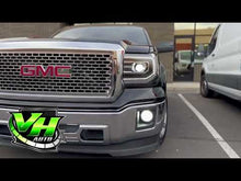 Cargar y reproducir el video en el visor de la galería, 14-15 GMC Sierra “16+ Denali Style” Full LED Headlights
