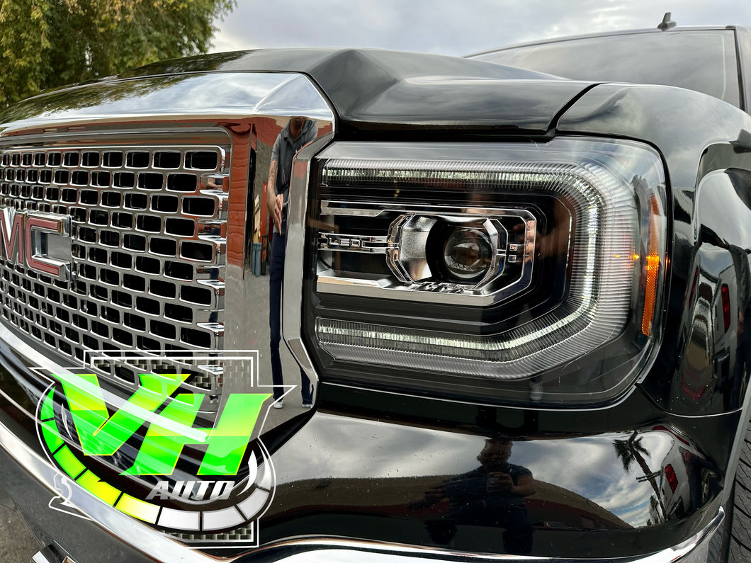 14-15 GMC Sierra “16+ Denali Style” Full LED Headlights